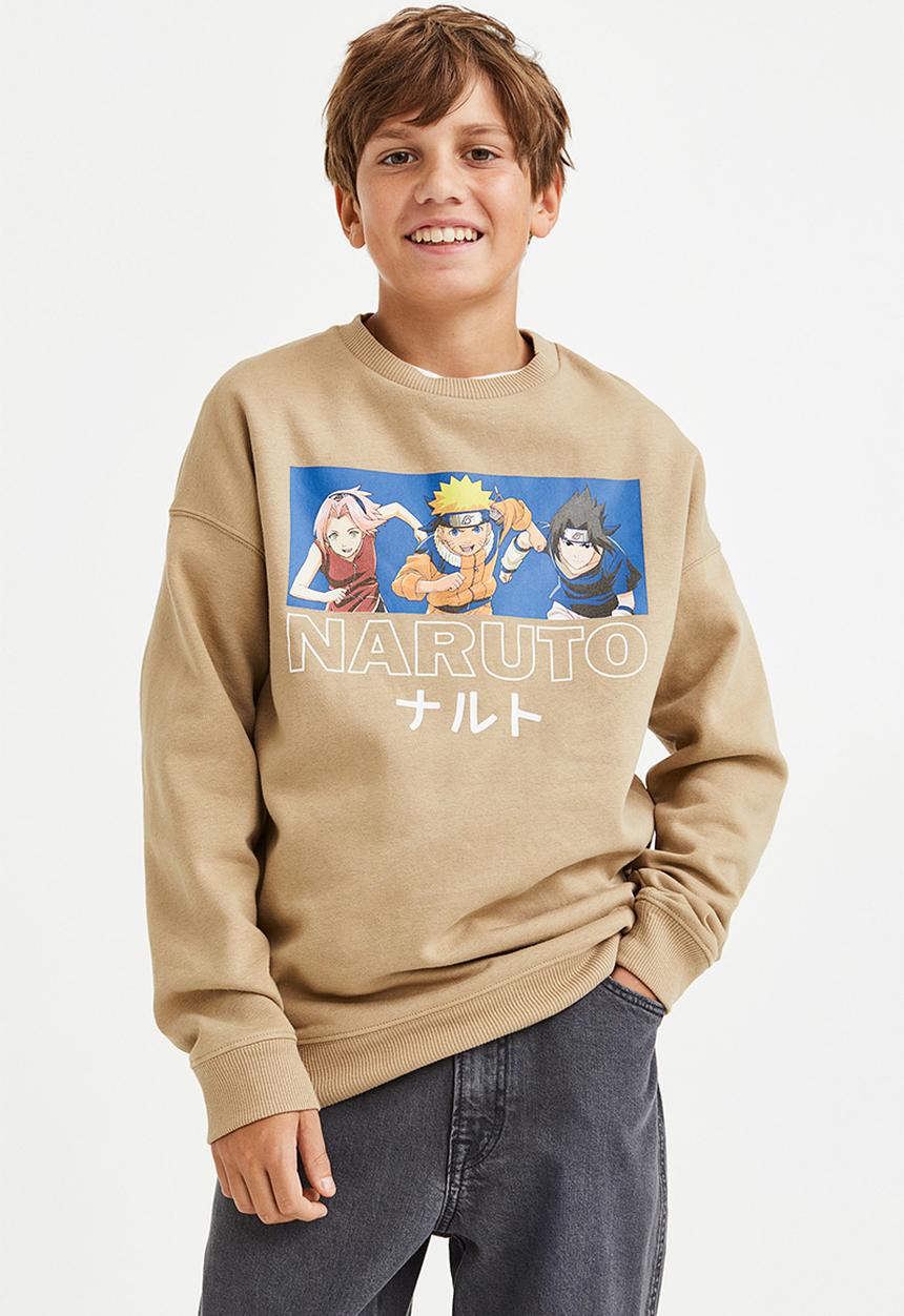 H&M - Motif-detail sweatshirt - beige/naruto