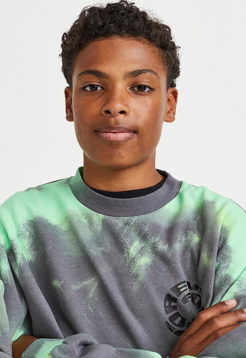 H&M - Sweatshirt - neon green/tie-dye