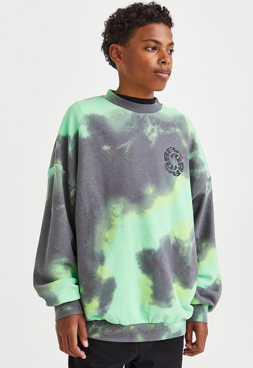 H&M - Sweatshirt - neon green/tie-dye