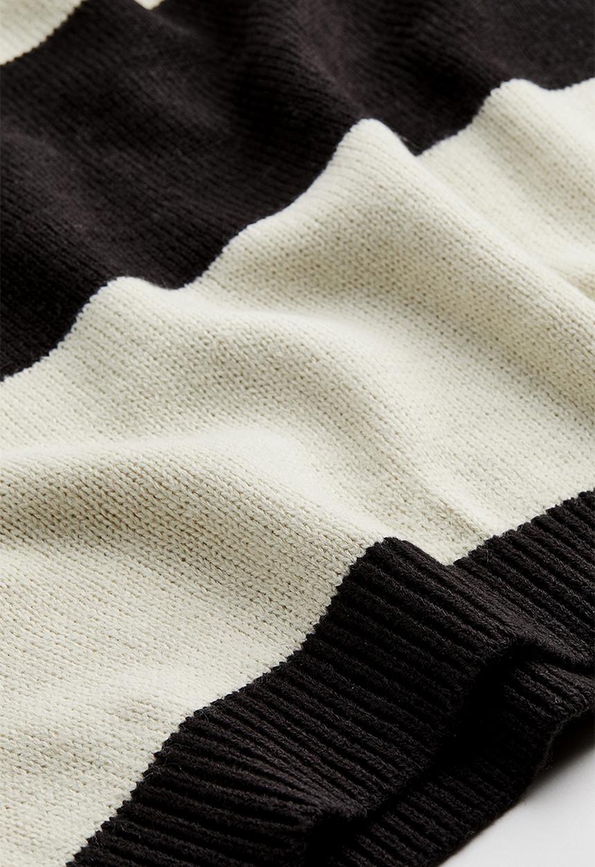 H&M - Jacquard-knit jumper - black/block-striped