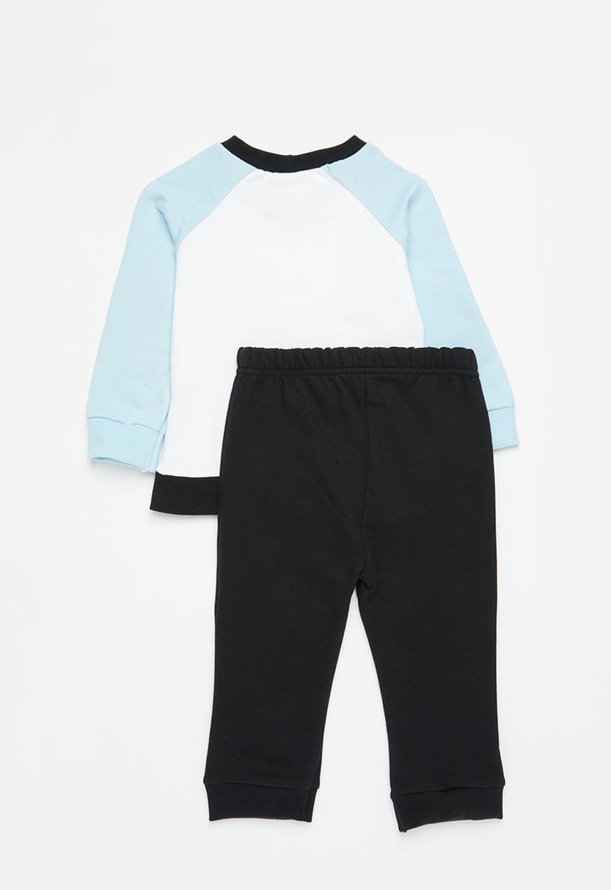 Superbalist - Colourblock tracksuit set - MID BLUE & WHITE