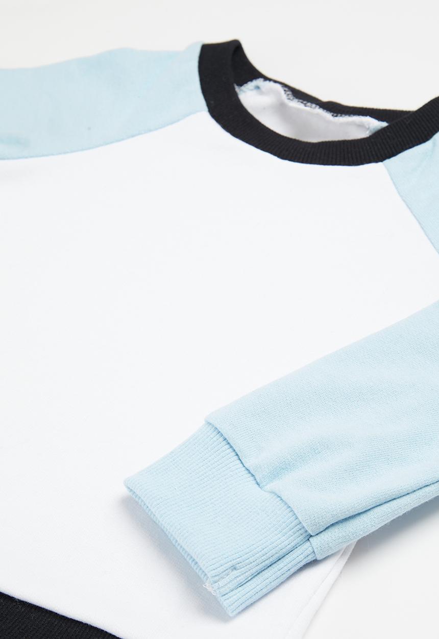 Superbalist - Colourblock tracksuit set - MID BLUE & WHITE