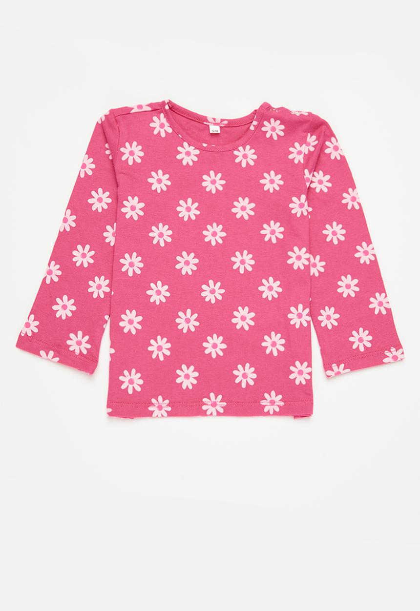 Superbalist - 2 Pack printed tees - cerise & sand 