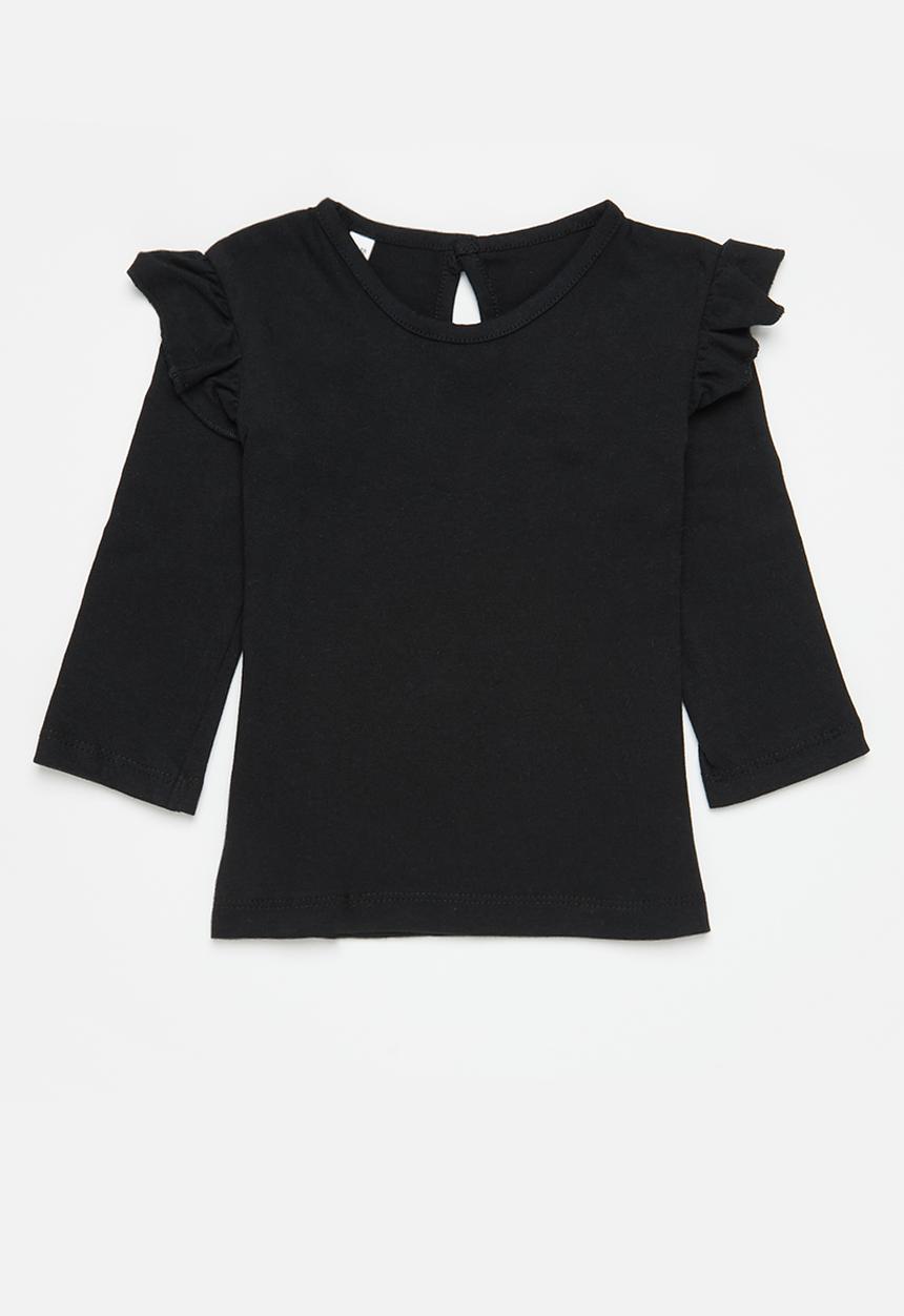 Superbalist - 2 Pack frill sleeve tees - black & aqua