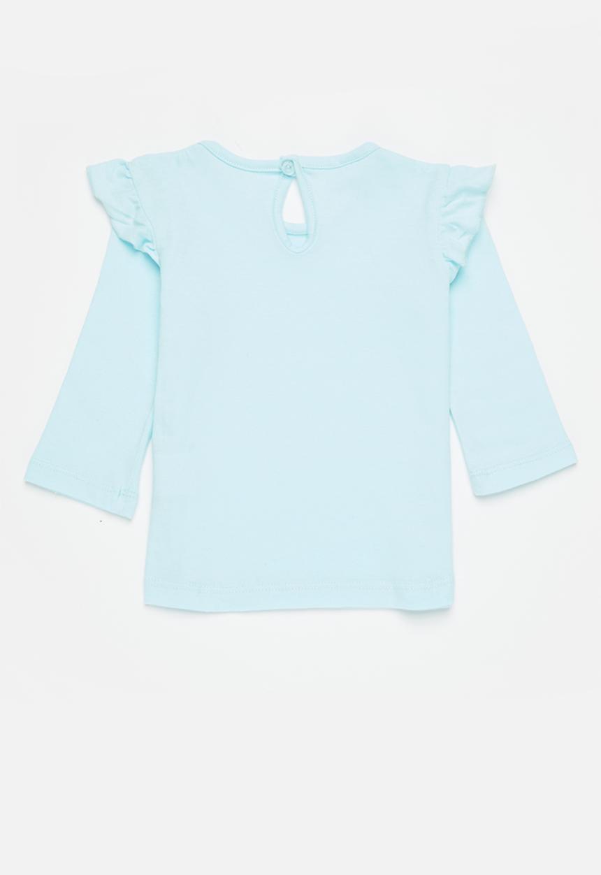 Superbalist - 2 Pack frill sleeve tees - black & aqua