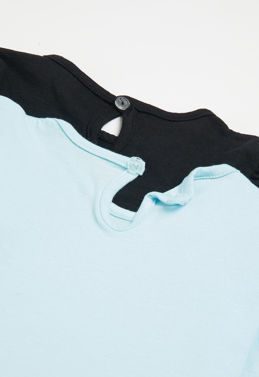 Superbalist - 2 Pack frill sleeve tees - black & aqua