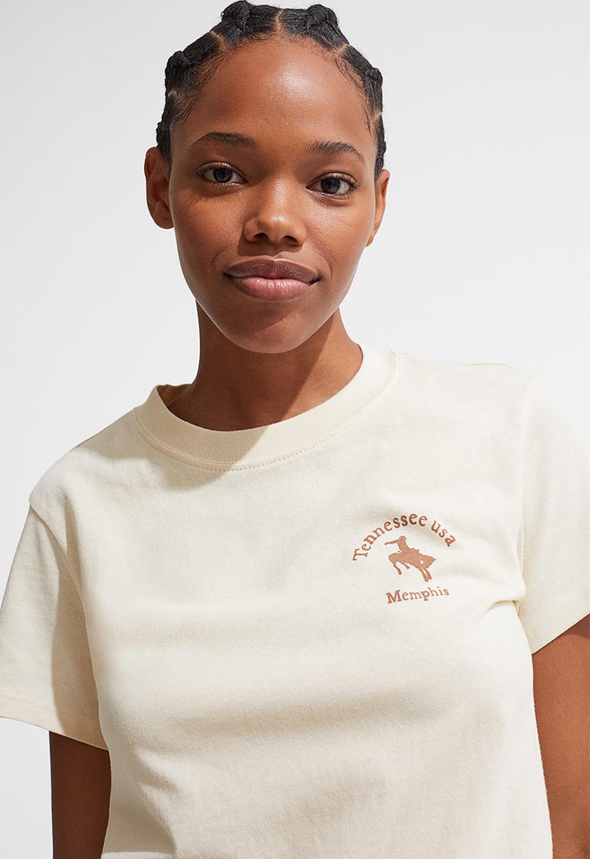 H&M - Printed T-shirt - light beige/rodeo rider