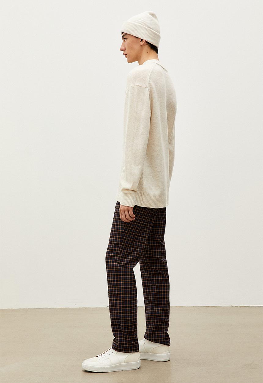 H&M - Slim fit trousers - dark blue/brown checked