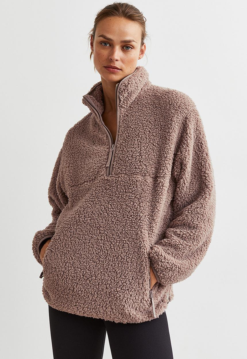 H&M - Zip-top fleece top - beige