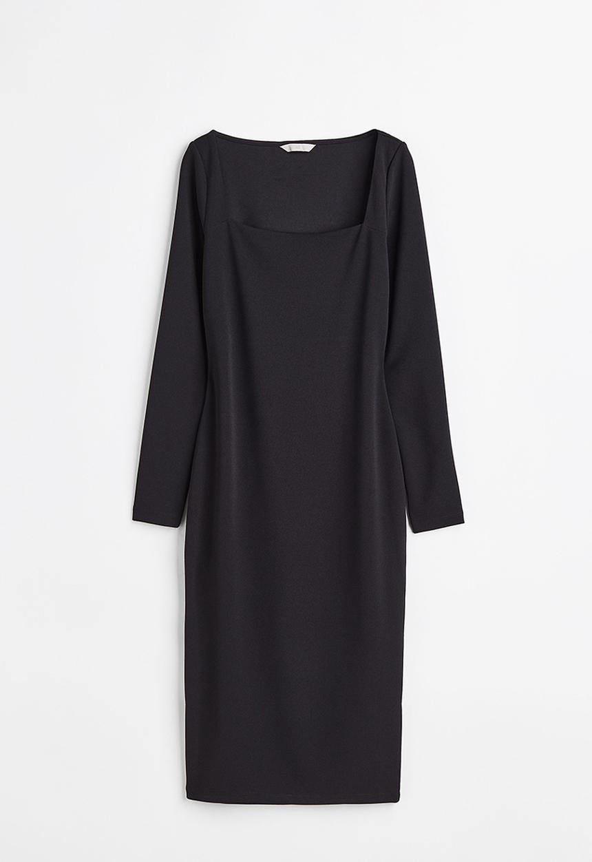 H&M - Square-necked dress - black