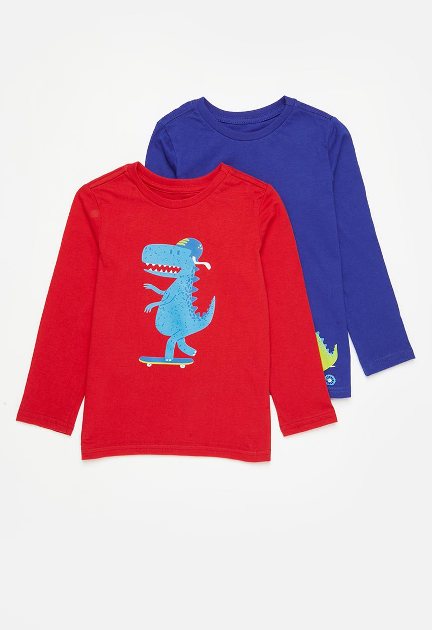 Pop Candy - 2 pack graphic tee - red and blue  