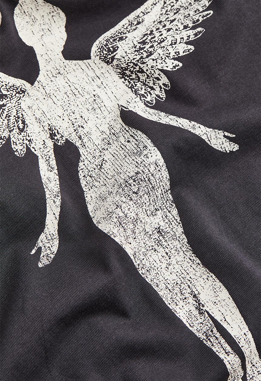 H&M - Oversized printed t-shirt - dark grey/nirvana