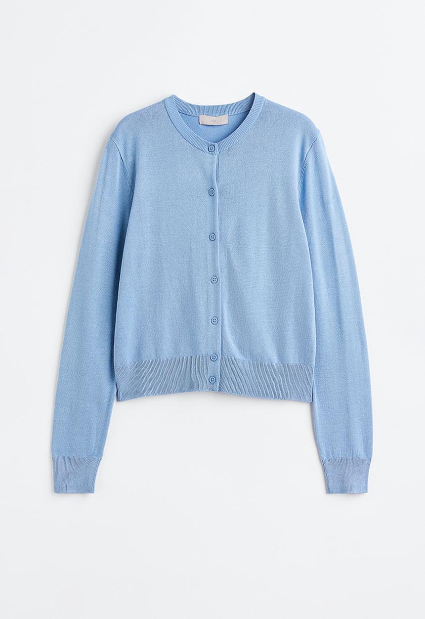 H&M - Fine-knit cardigan - light blue