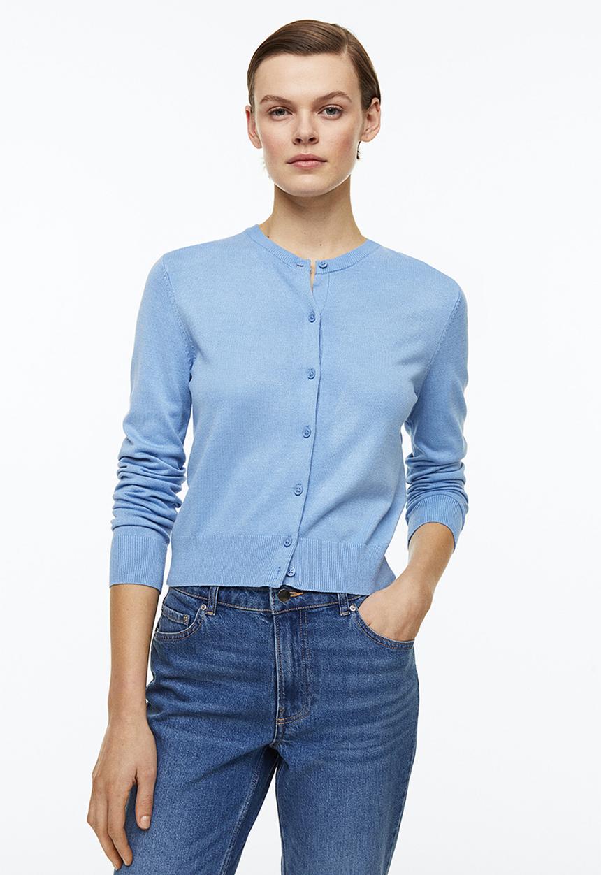 H&M - Fine-knit cardigan - light blue