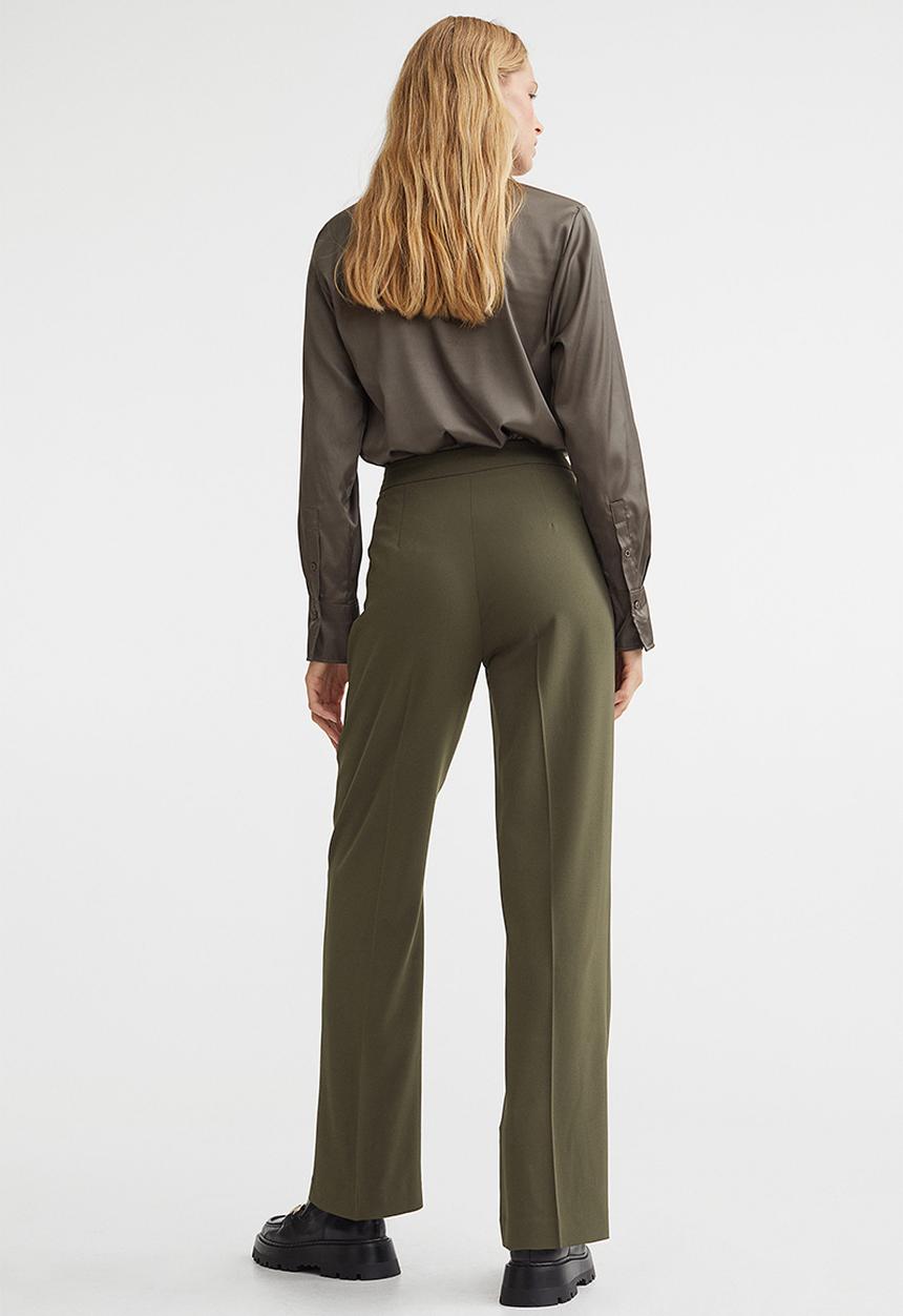 H&M - Wide trousers - dark green