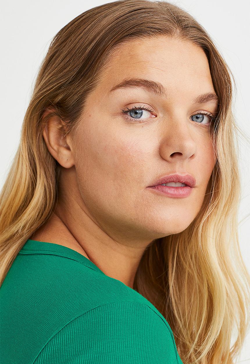 H&M - Ribbed modal-blend top - green