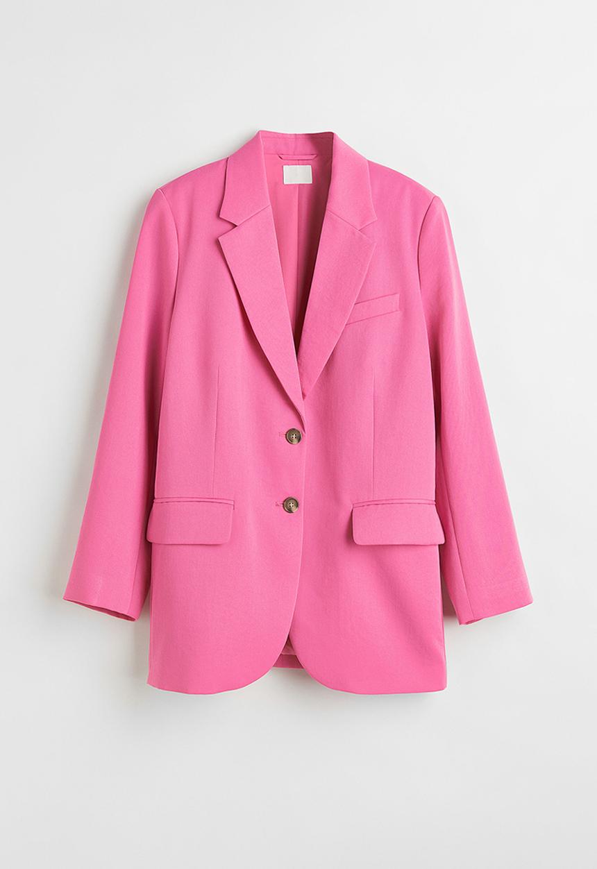 H&M - Oversized single-breasted blazer - pink