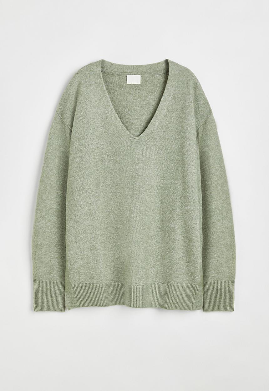 H&M - Oversized jumper -  light khaki green