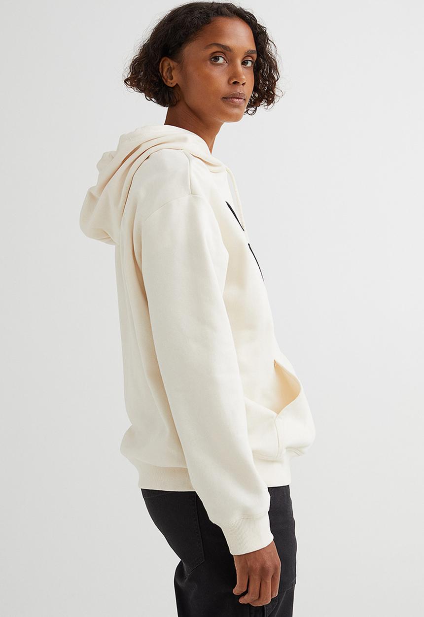 H&M - Motif-front hoodie - cream/mickey mouse
