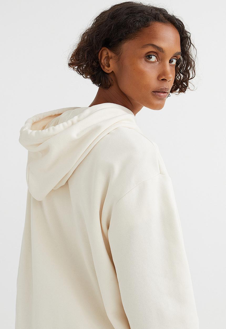 H&M - Motif-front hoodie - cream/mickey mouse