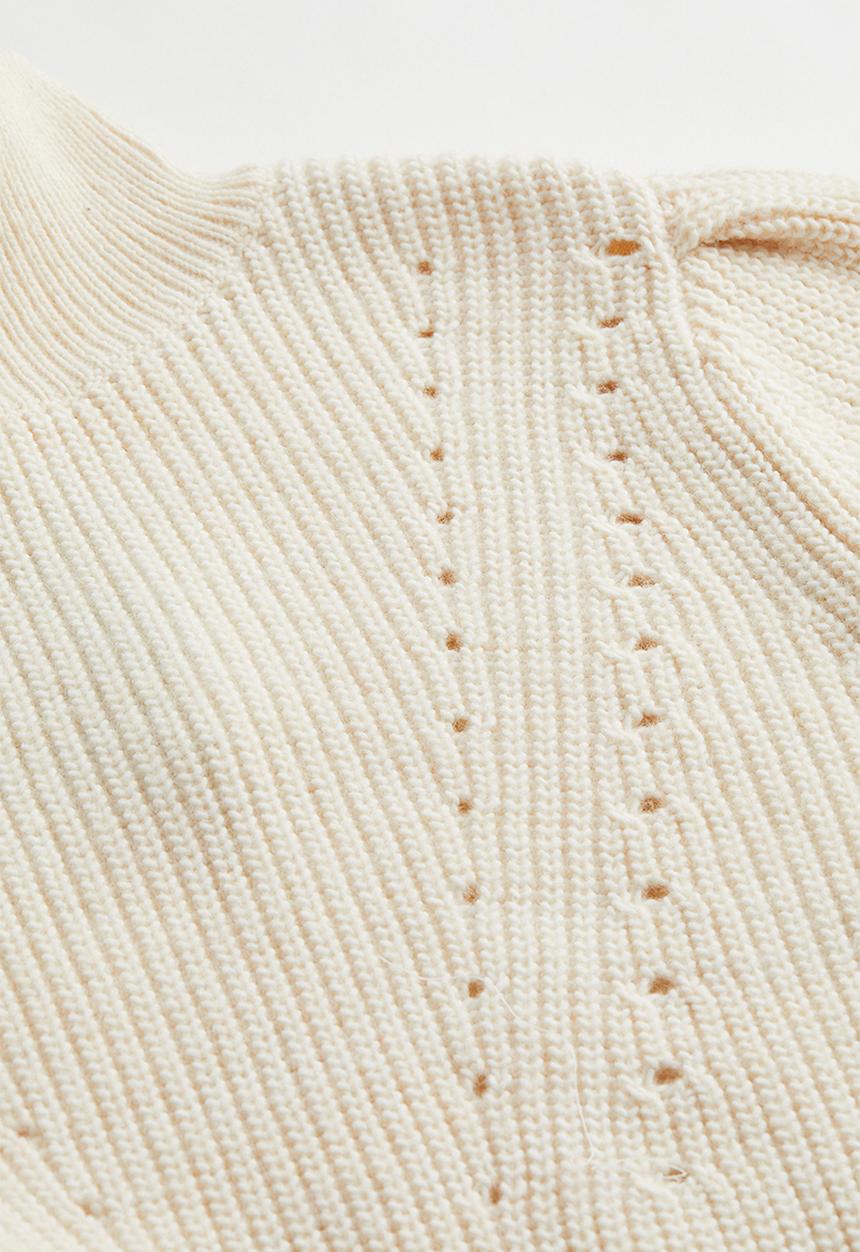 H&M - Rib-knit turtleneck jumper - natural white