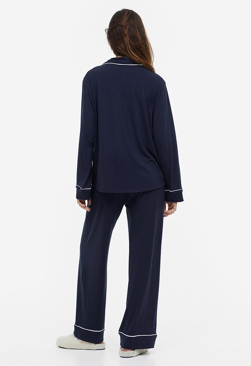 H&M - Pyjama shirt and bottoms - dark blue