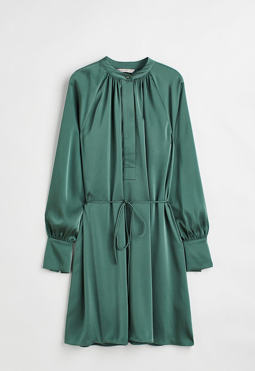 H&M - Short satin dress - dark green