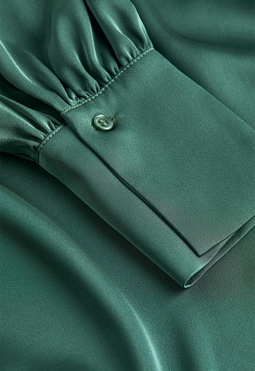 H&M - Short satin dress - dark green