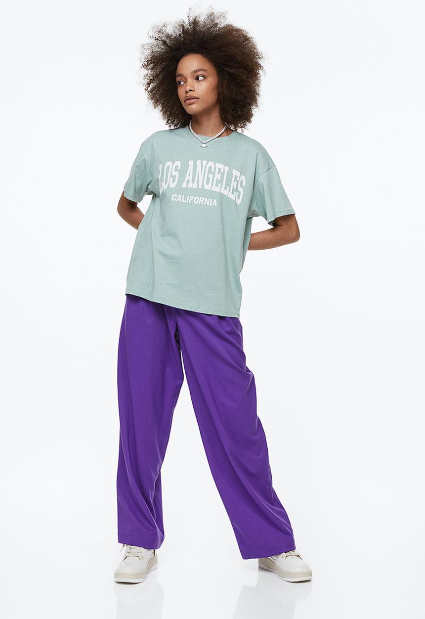 H&M - Printed t-shirt - light green/los angeles