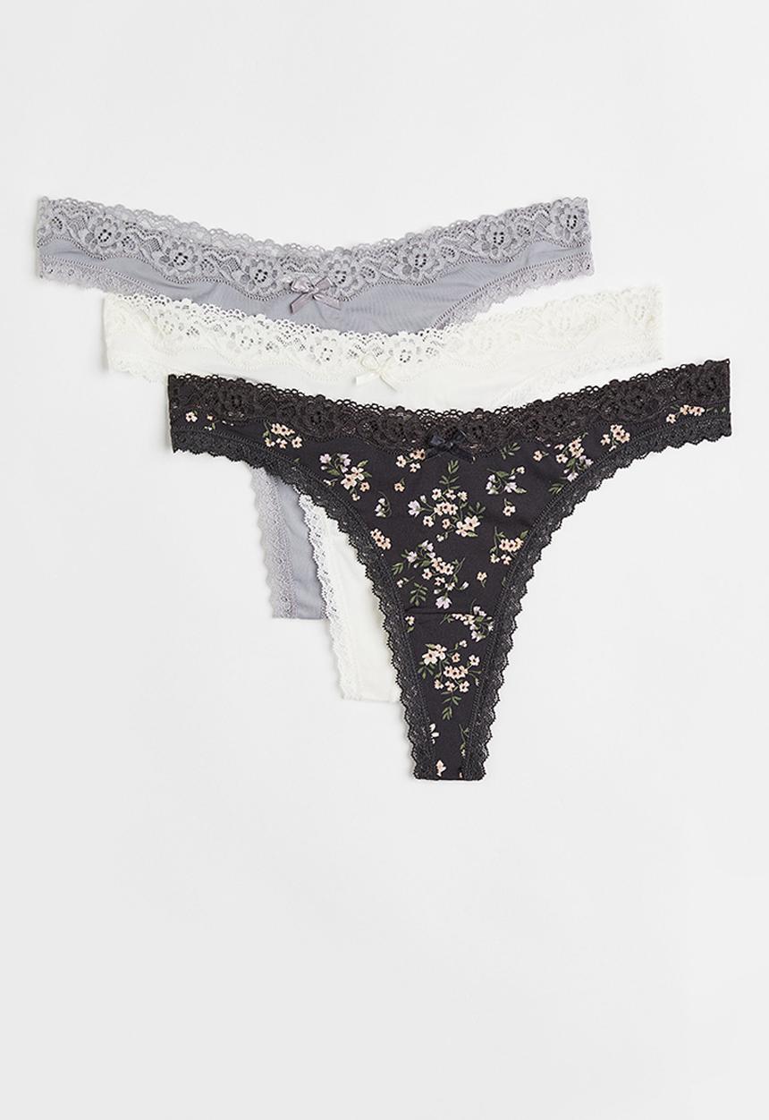 H&M - 3-pack jersey thong briefs - multi 