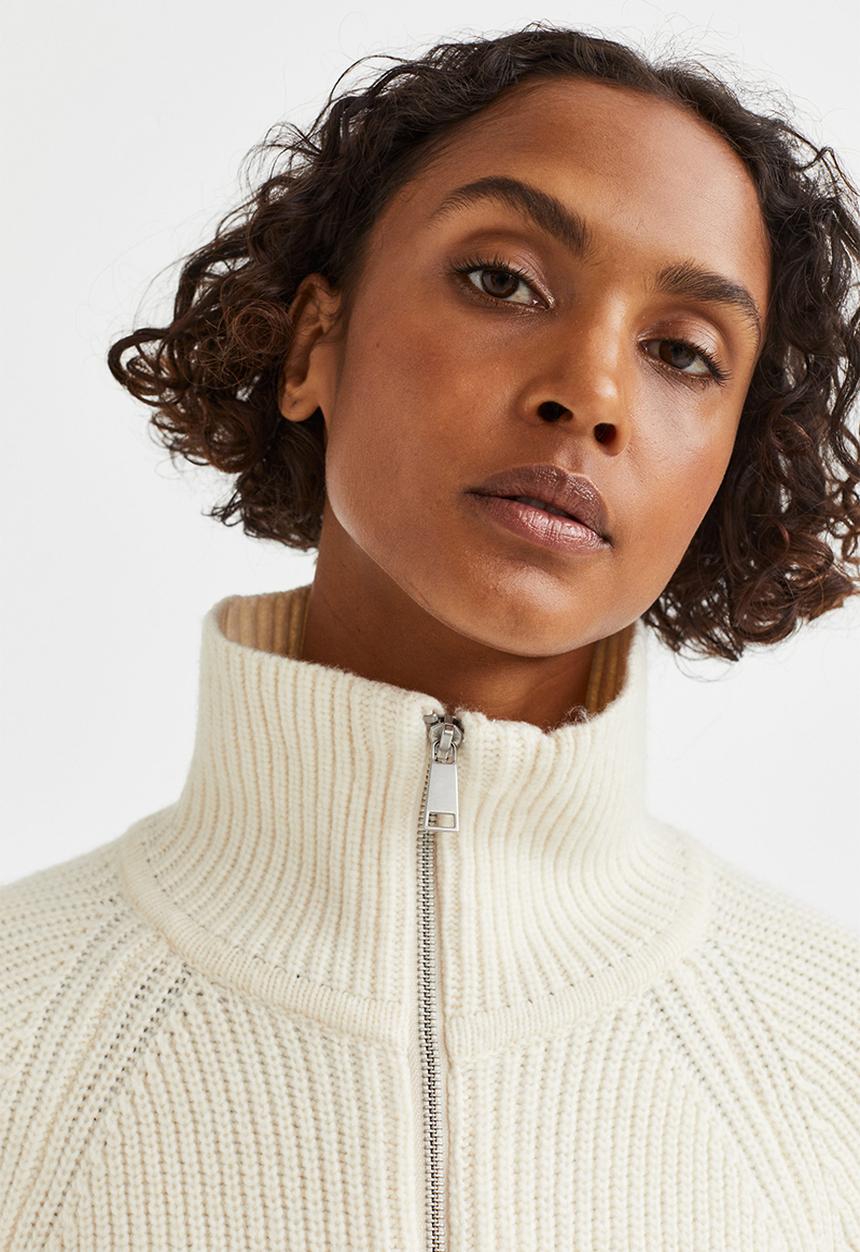 H&M - Zipped cardigan - cream