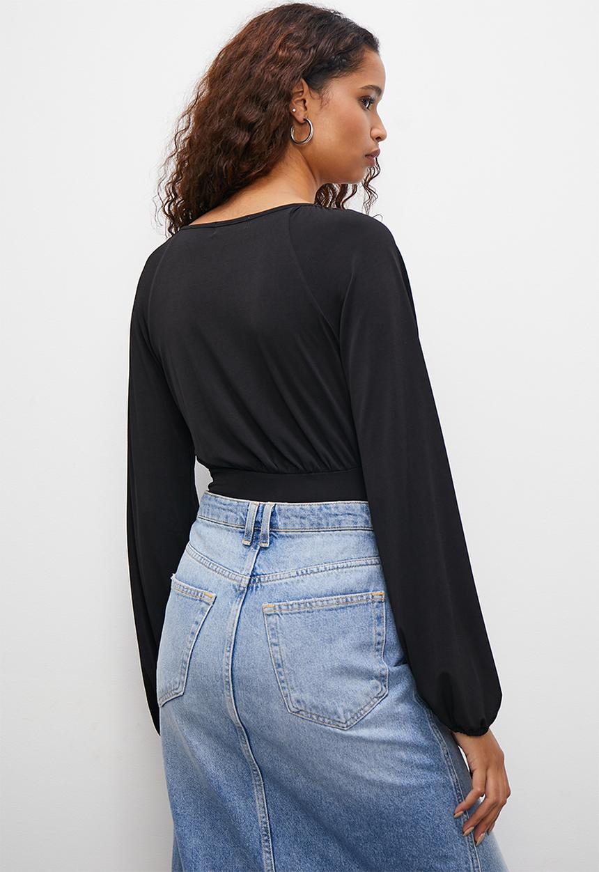 Superbalist - Plunging neckline bodysuit - black