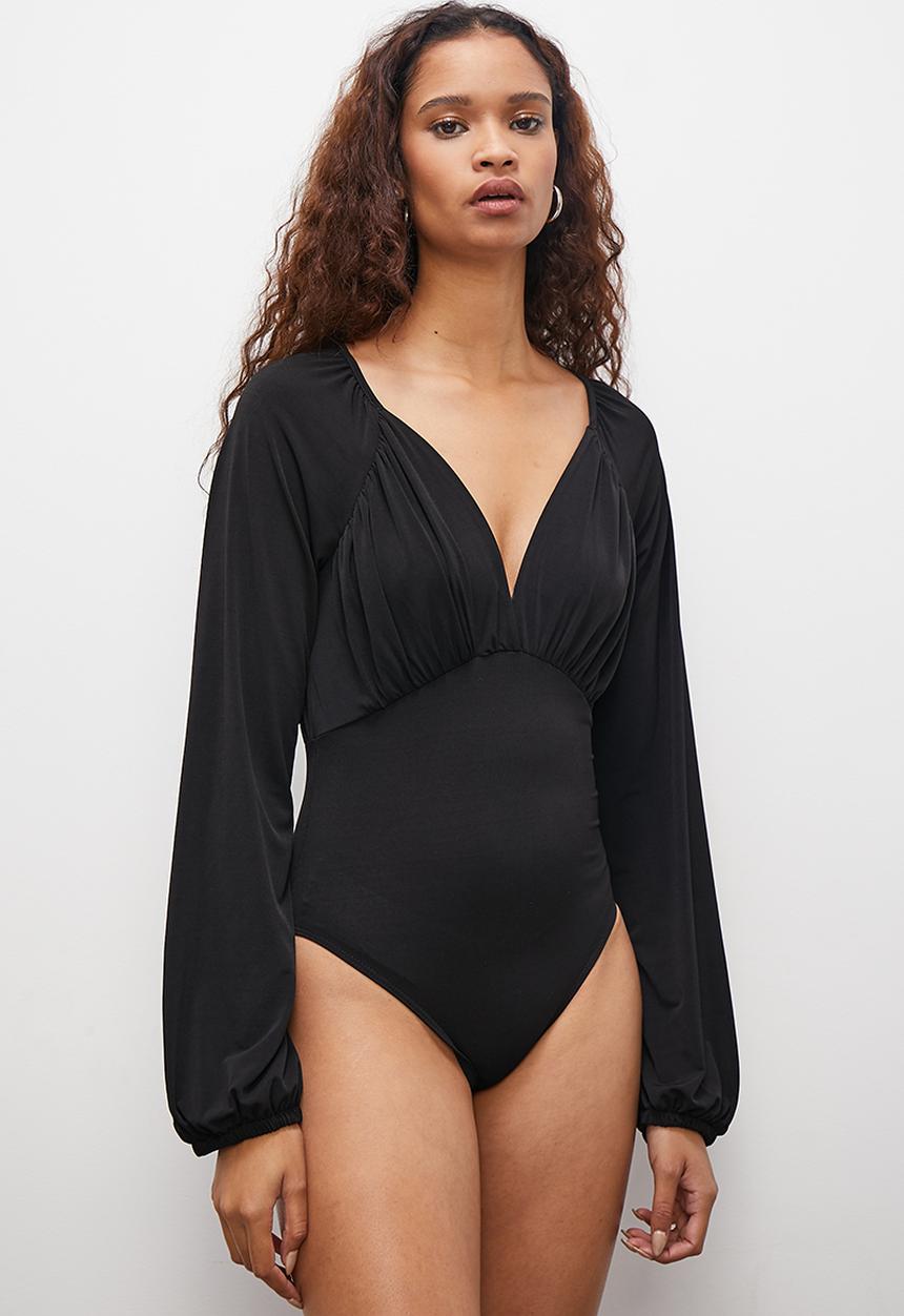 Superbalist - Plunging neckline bodysuit - black