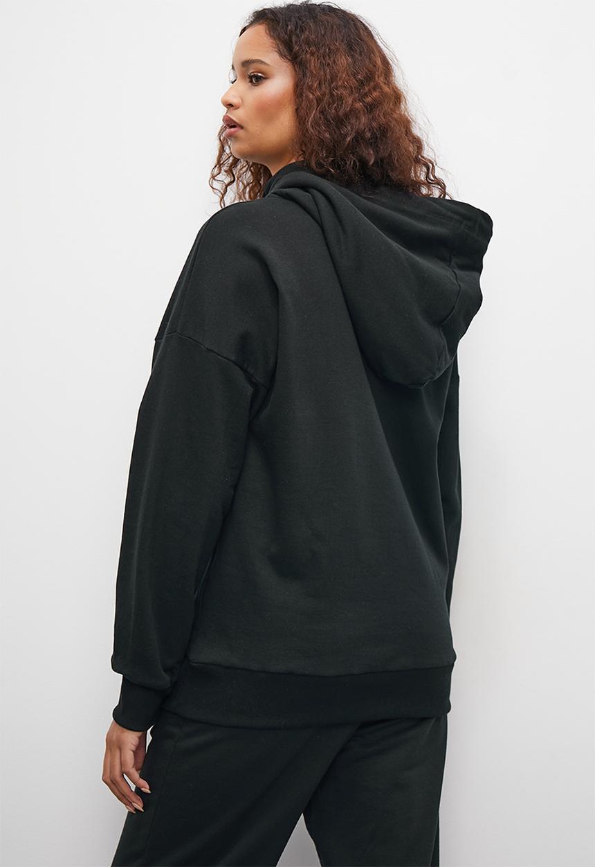 Superbalist - Longer length hoodie - black