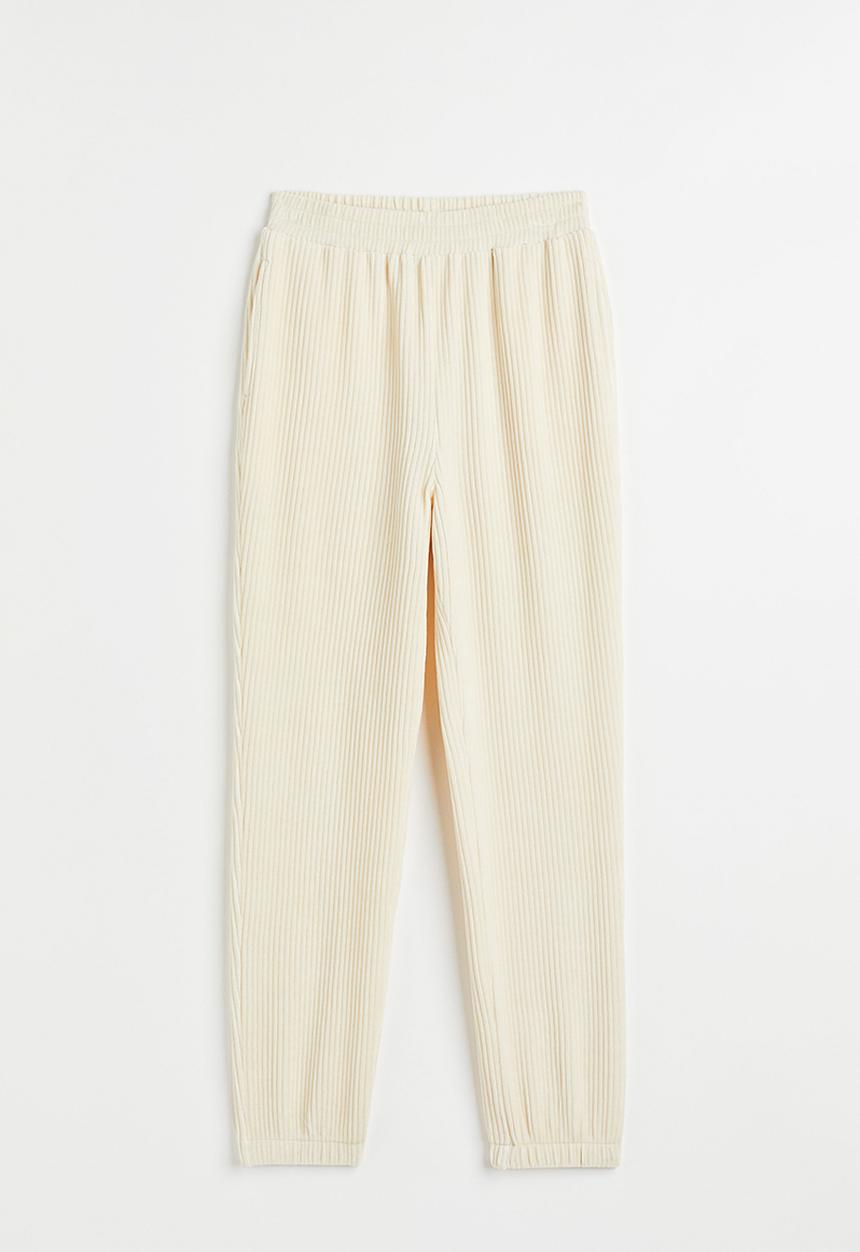 H&M - Velour joggers - cream