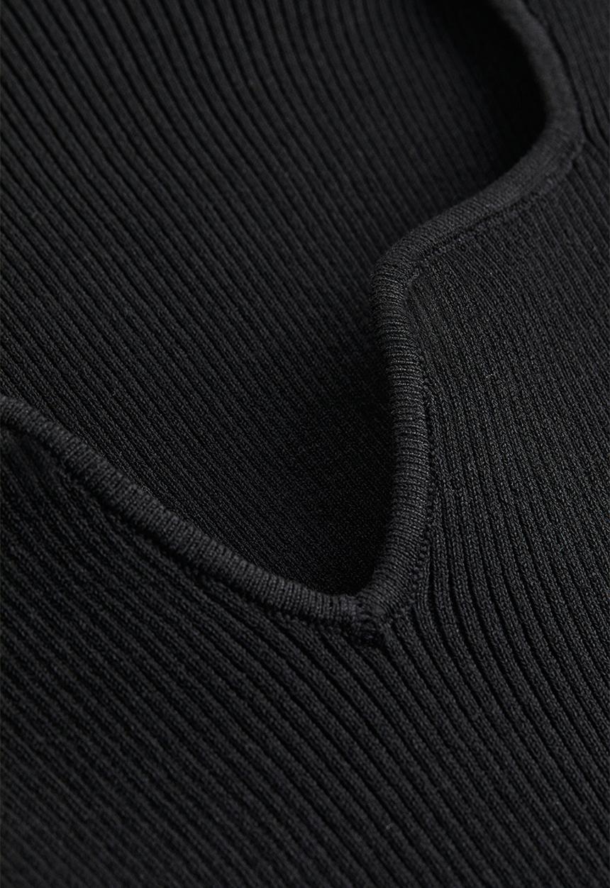 H&M - Rib-knit top - black