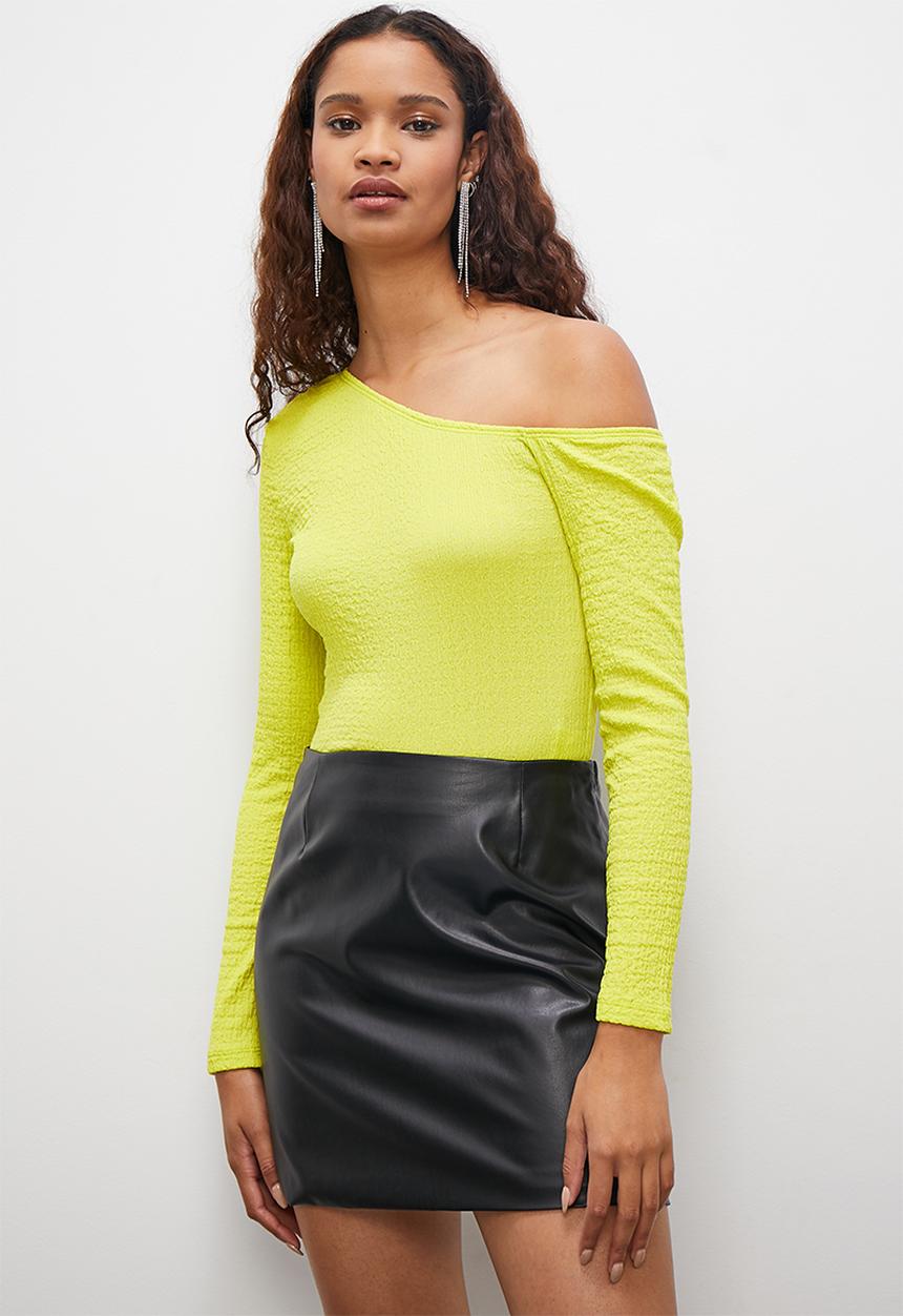 Superbalist - Asymmetric textured bodysuit - lime
