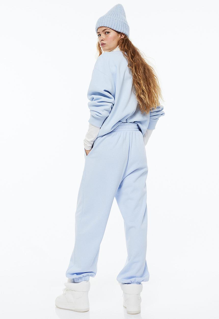 H&M - Printed joggers - light blue/bambi