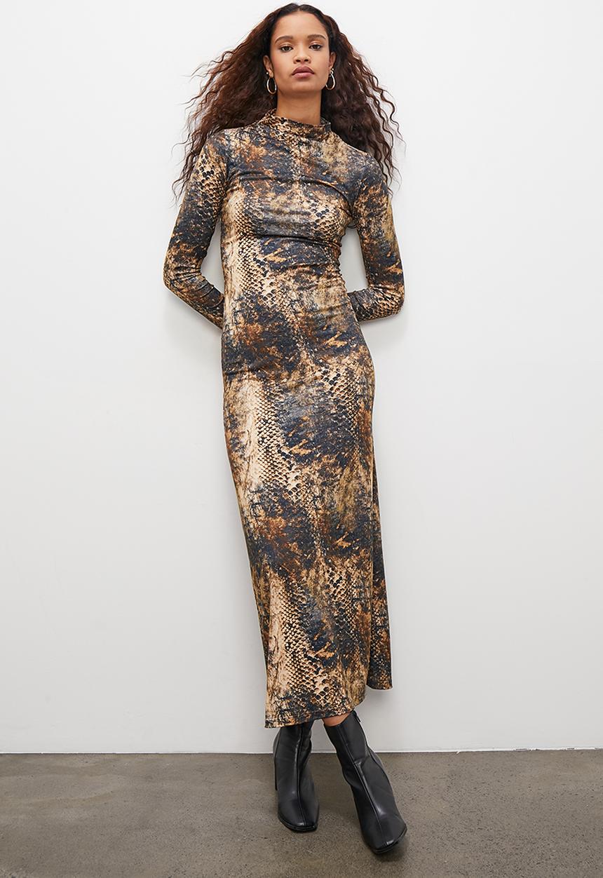Superbalist - Printed column maxi dress - animal