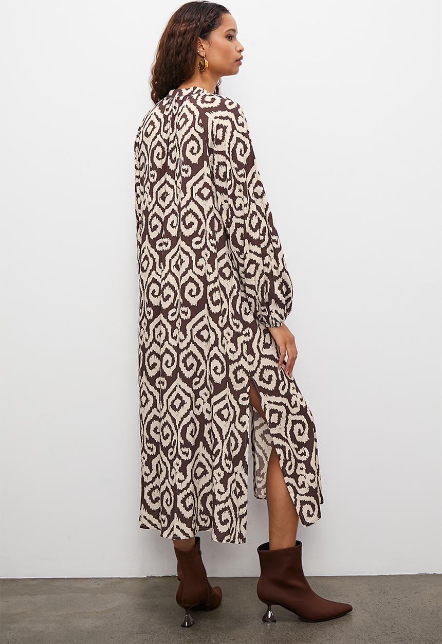 Superbalist - Button through raglan shirt dress - choc ikat