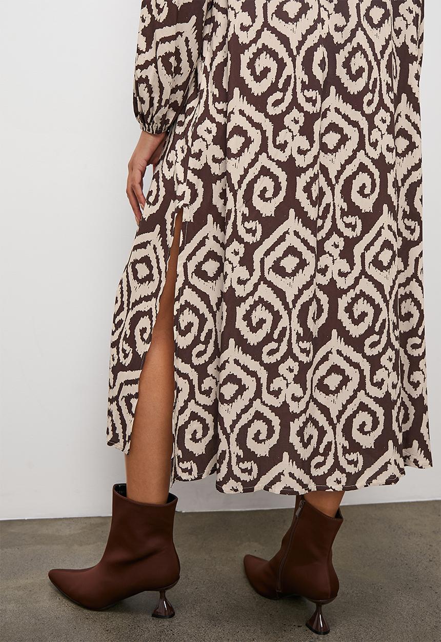 Superbalist - Button through raglan shirt dress - choc ikat