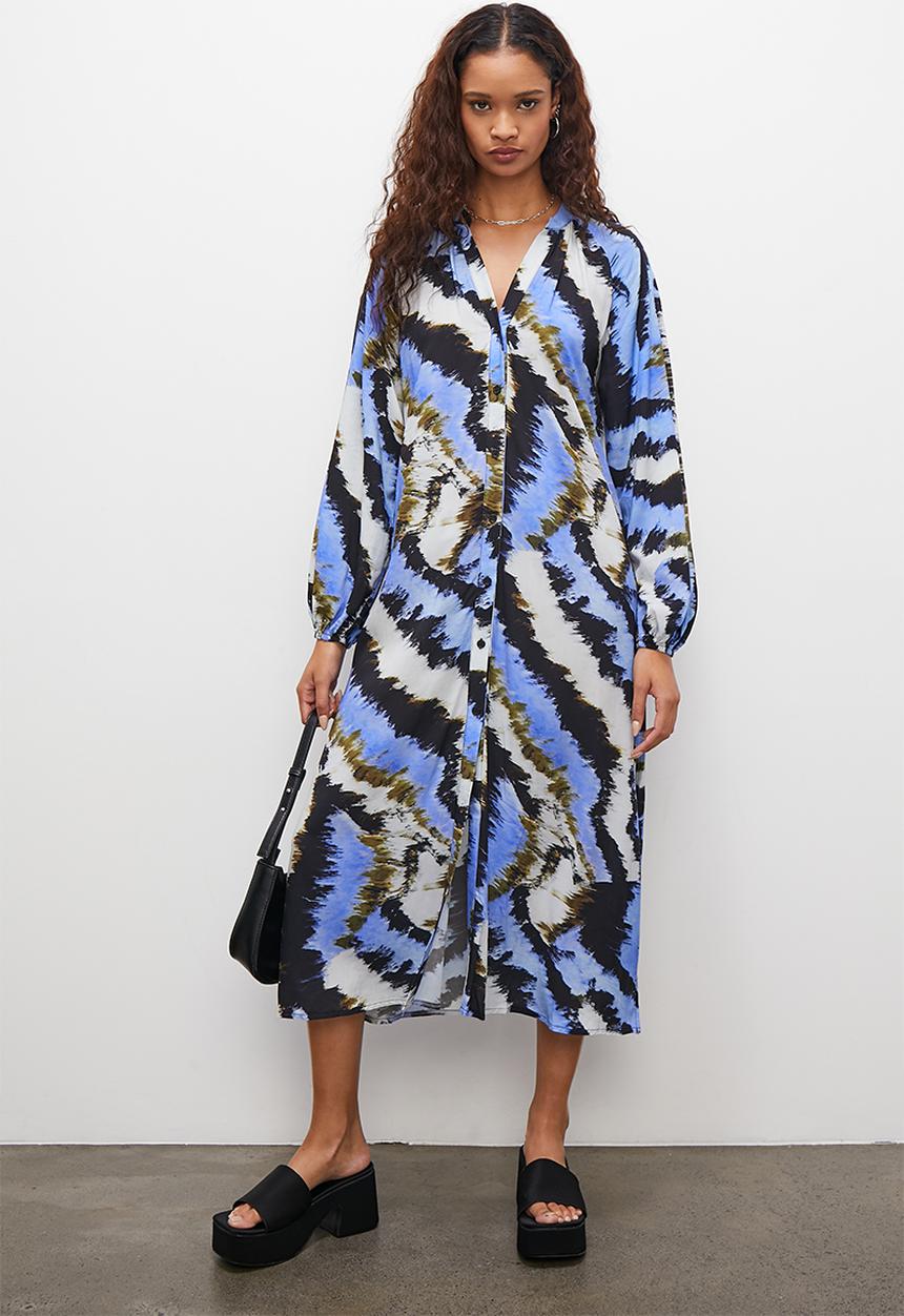 Superbalist - Button through raglan shirt dress - bold abstract