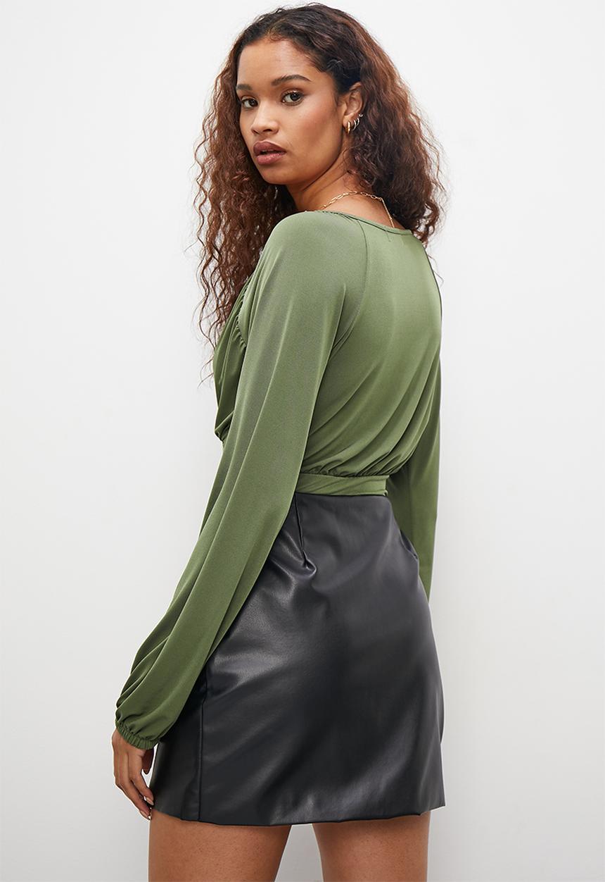 Superbalist - Plunging neckline bodysuit - olive