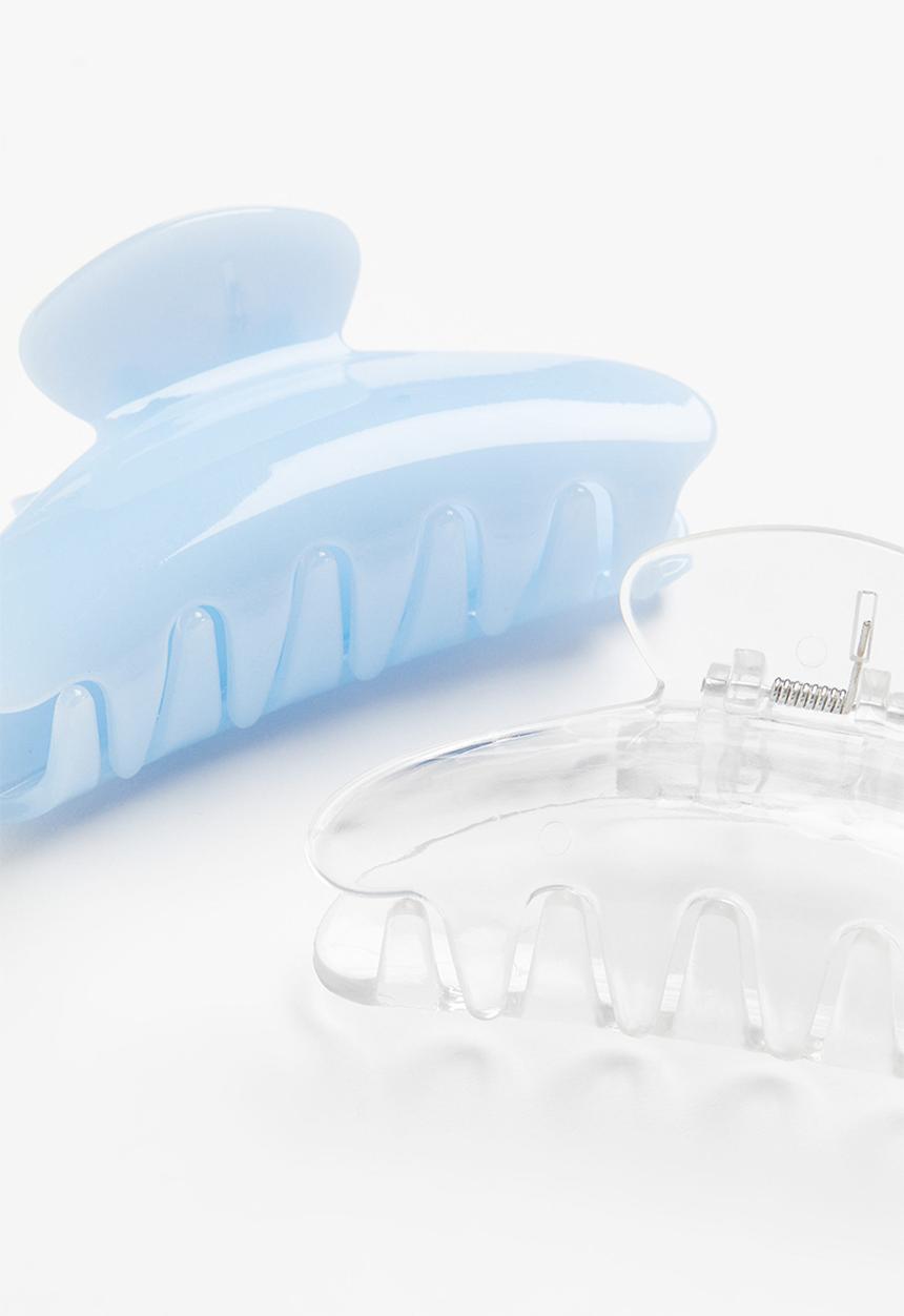 H&M - 2-Pack hair claws - light blue/transparent