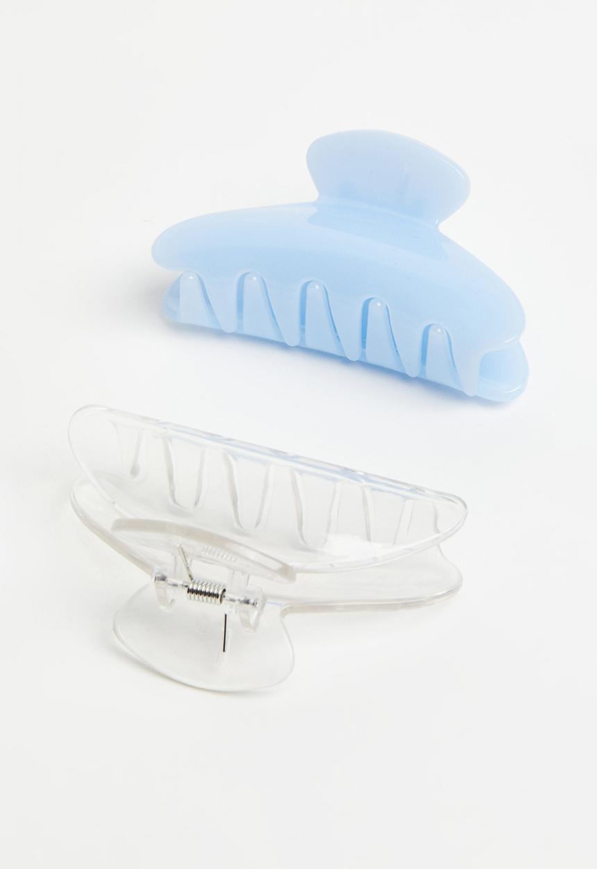 H&M - 2-Pack hair claws - light blue/transparent