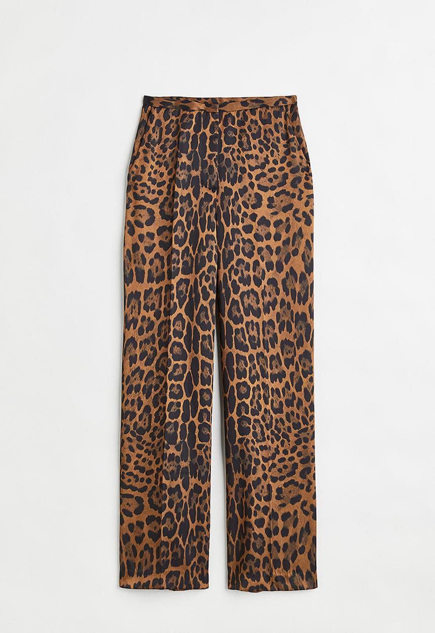 H&M - Tailored trousers - light brown/leopard print
