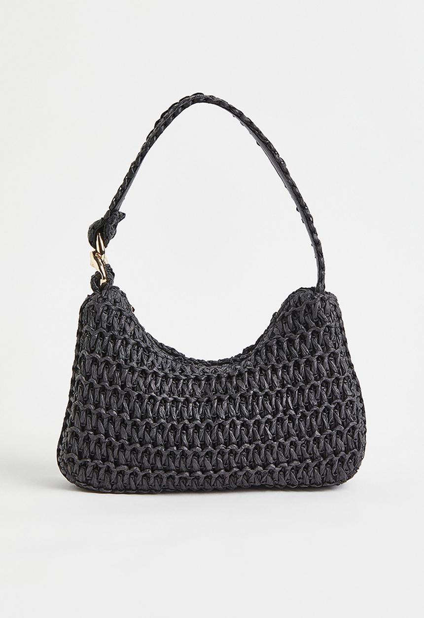H&M - Straw shoulder bag - black