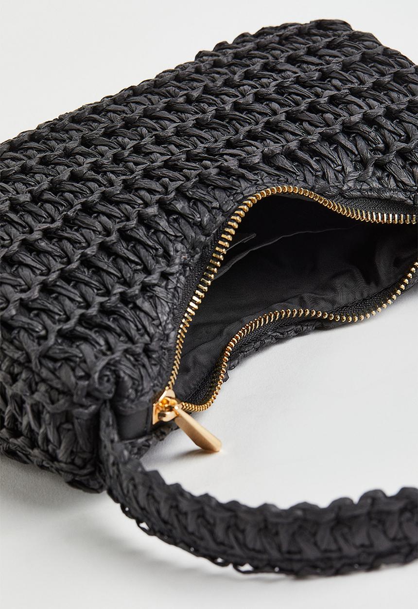 H&M - Straw shoulder bag - black