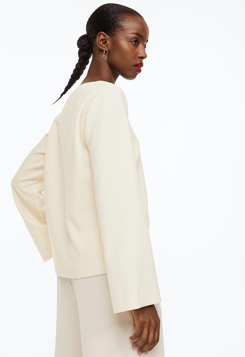 H&M - Square-necked blouse - white