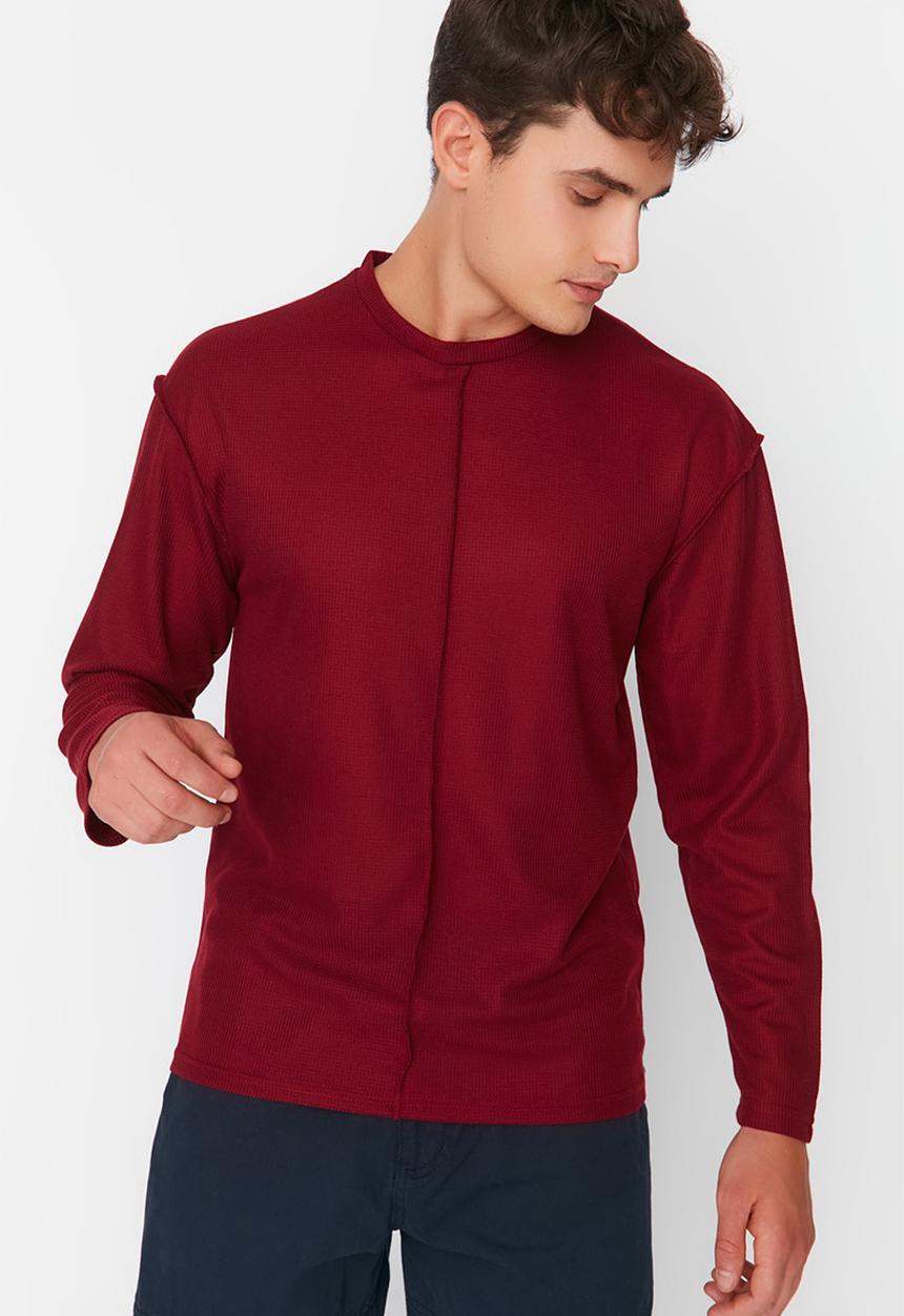 Trendyol - Raw essential T-shirt - burgundy